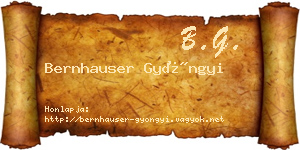 Bernhauser Gyöngyi névjegykártya