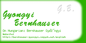 gyongyi bernhauser business card